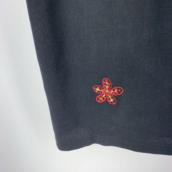 Vtg AKC Womens 1X Midi Dress Y2K 90’s Mom Floral Sequins Cottagecore Goth Artsy - Picture 2 of 7